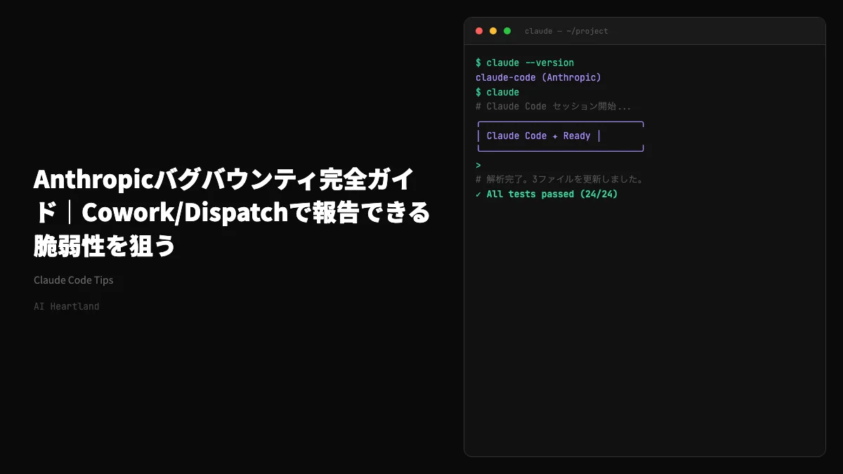 AnthropicバグバウンティHackerOne完全ガイド｜応募・スコープ・報酬・報告手順を実例付き解説
