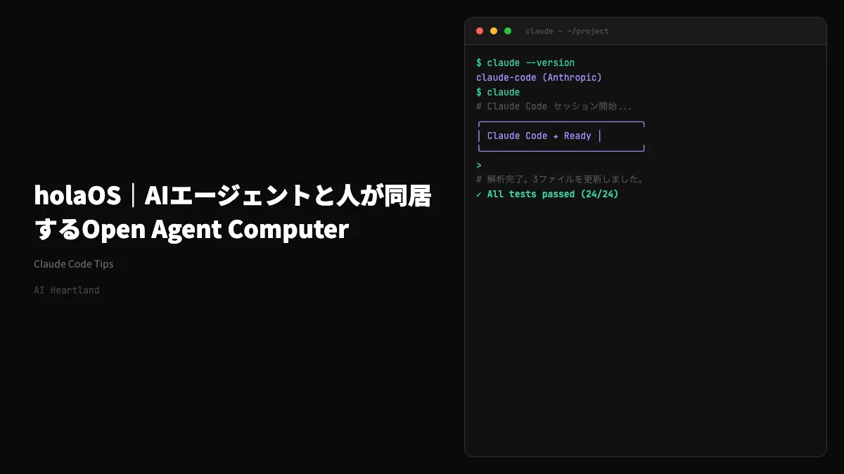 holaOS｜AIエージェントと人が同居するOpen Agent Computer、Workspace中心設計を解読