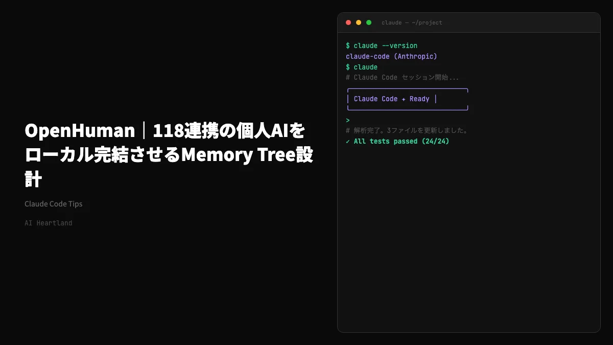 OpenHuman徹底解説｜118連携の個人AIをローカル完結させるMemory Tree + Obsidian設計