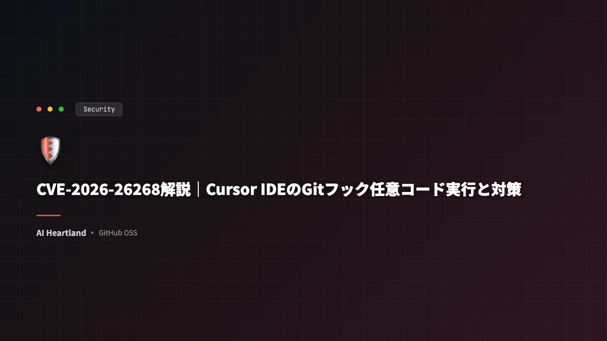 CVE-2026-26268解説｜Cursor IDEでGitフックから任意コード実行・対策まで