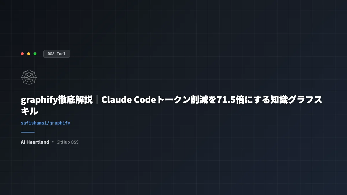 graphify完全ガイド｜Claude Code トークン削減を71.5倍にする知識グラフスキル