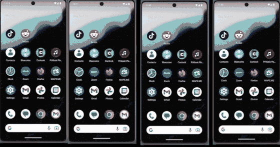 OpenPhoneエージェントが複数のスマホアプリ（検索・メール・SNSなど）の画面を横断して操作していくデモ